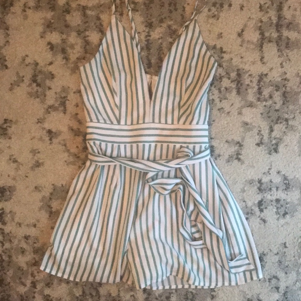 Gianni Bini green stripe romper